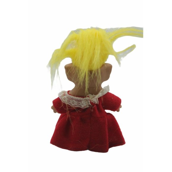Troll Doll Yellow Hair with Blue Eyes with Dress and Hat - Picture 4 of 7